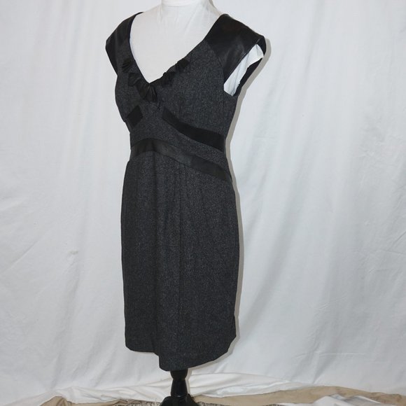 Rebecca Taylor Lamb Trim Silk/Wool Tweed Dress 6 - Picture 4 of 15